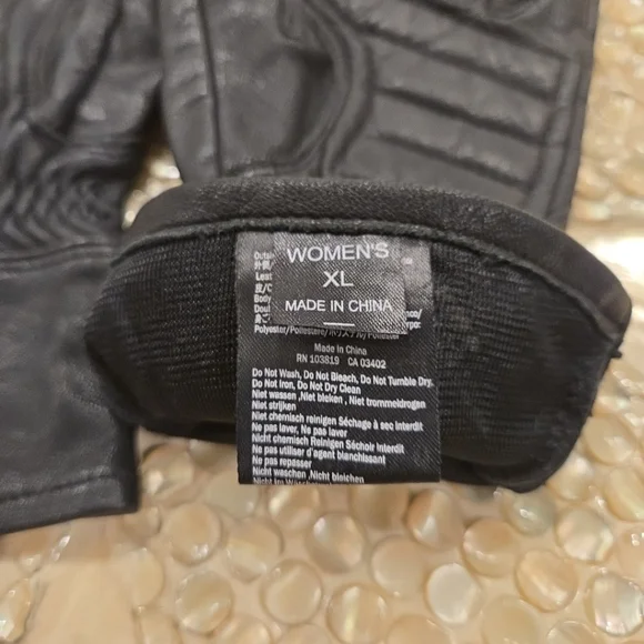 Harley Davidson Motorcycle Womens Gloves Black Leather Logo Extra Large - Picture 4 of 6